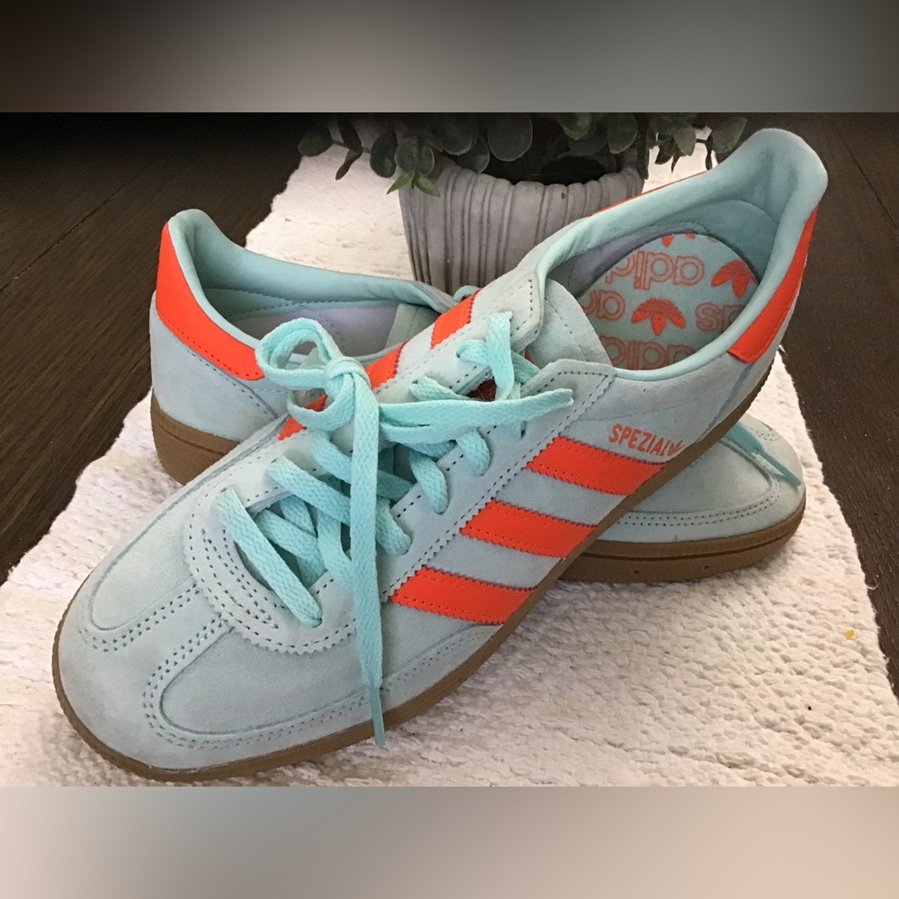 Adidas Handball Spezial Semi Flash Aqua Women’s Size 7 - Picture 6 of 10